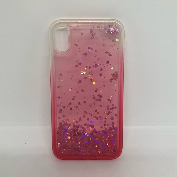 NEW Claire’s Pink Ombré Waterfall Glitter IPhone XR Flexible Phone Case - Picture 1 of 4